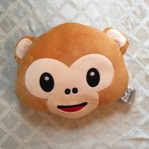 💕🐵NWT Plush Monkey Emoji Pillow